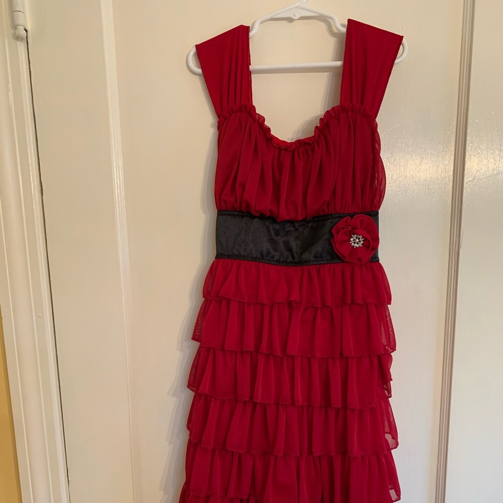 Girl’s red party dress